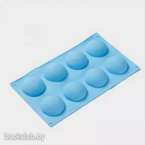 Уценка! Форма силиконовая для выпечки «Полусфера», 28х16,5 см, 8 ячеек, d=5,5 см