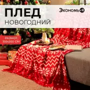 Плед флисовый новогодний «Экономь и Я. Орнамент», 150×200 см, 160 г/м²