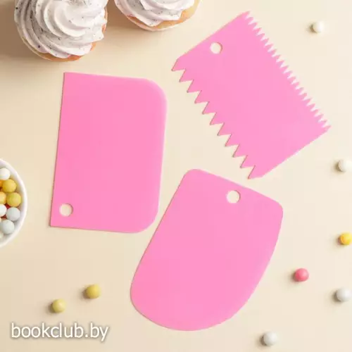 Набор шпателей кондитерских, 11,5×8 см, 11,2×6,5 см, 10×7 см, 3 предмета, цвет МИКС