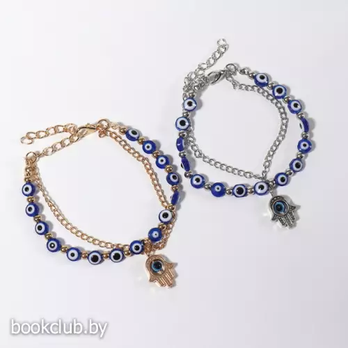 Браслет-оберег «Рука счастья Хамса» глазки, цвет МИКС, L=20 см