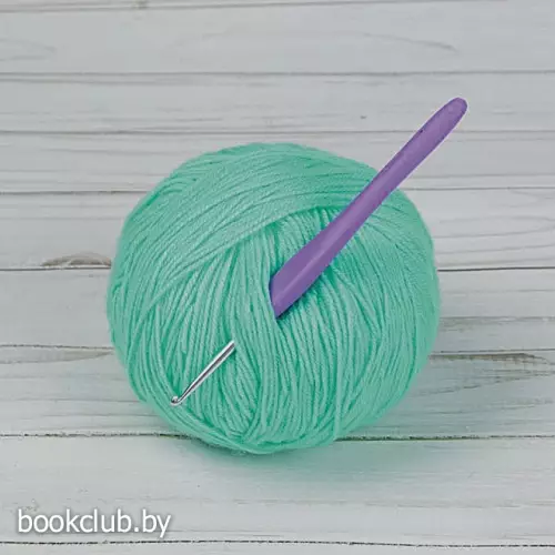 Крючок для вязания металлический, с силиконовой ручкой(Размер: d - 3,5 мм)