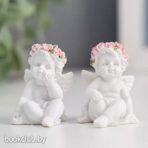 Фигурка полистоун «Ангелочек в розовом веночке», 5×3.5×3 см, МИКС