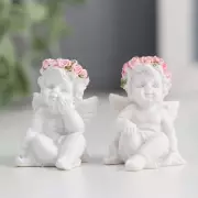 Фигурка полистоун «Ангелочек в розовом веночке», 5×3.5×3 см, МИКС