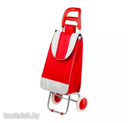 Сумка-тележка хозяйственная на колесах 30 кг, красная