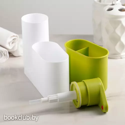 Подставка для ванных и кухонных принадлежностей с дозатором, цвет МИКС