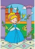 Золушка. Раскраска с цветными образцами