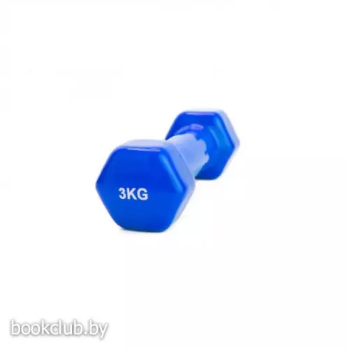 Гантель обрезиненная 3 кг, синяя