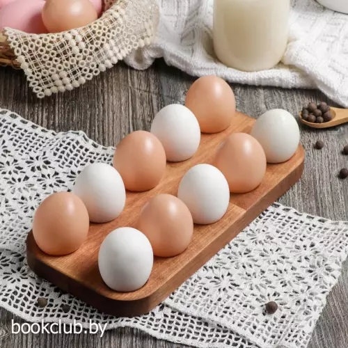 Подставка для яиц деревянная Adelica, 10 отделений, 12×25×1.8 см, массив берёзы