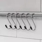 Набор крючков для рейлинга Доляна, d=1.5 см, 6 см, 6 шт., хром