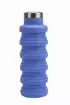 Бутылка для воды силиконовая складная с крышкой, 500 мл, фиолетовая