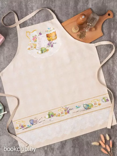 Фартук кухонный «Этель. Пасхальные куличи», 60×70 см, 100% хлопок, саржа 190 г/м²