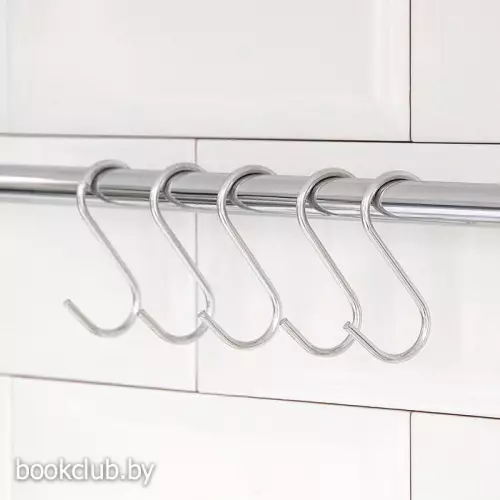 Крючки для рейлинга Доляна, d=2.4 см, 7 см, 5 шт., хром