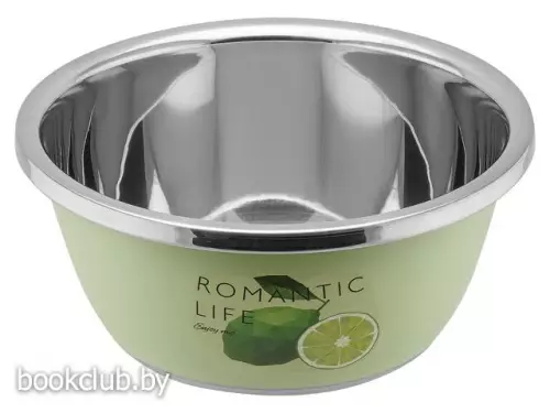 Миска из нержавеющей стали, диаметр 24 см, лайм, серия Romantic life, PERFECTO LINEA
