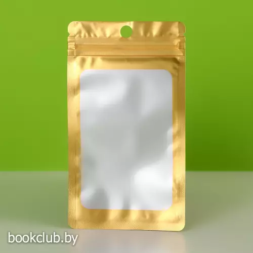Пакет Зип-лок с окном, с еврослотом, золотой, 8х14 см