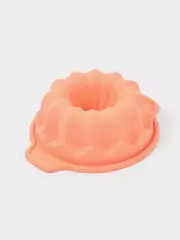 Форма для выпечки Доляна «Немецкий кекс», силикон, 16×13.3 см, с ручками, персиковая