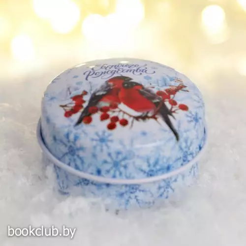 Свеча в железной банке «Снегири»,, 2,5 х 5 см