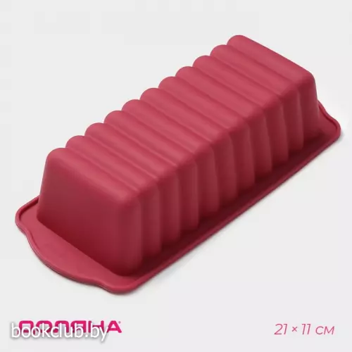 Форма для выпечки Доляна «Рулет», силикон, 27×11 см, цвет бордовый