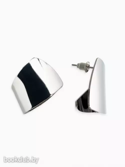 Серьги металл «Геометрия» заворот, цвет серебро