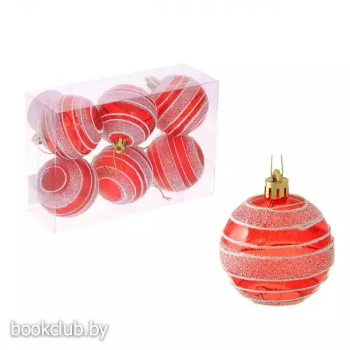 Набор шаров елочных пластмассовых, 6 шт. (арт. 79970)