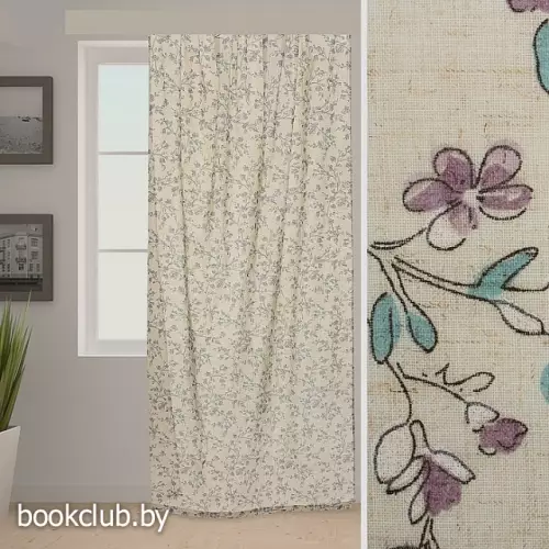Штора портьерная «Этель» Яблони в цвету
