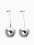 Серьги минимализм «Черешня», цвет серебро