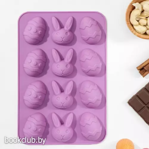 Форма для льда и кондитерских украшений Доляна «Пасха», 23×15 см, 12 ячеек, цвет МИКС