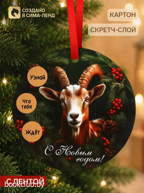 Елочная игрушка со скретч-слоем «С Новым Годом 2027»,12.4×14.6 см