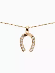 Кулон на цепочке «Подкова», белый в золоте, 45 см