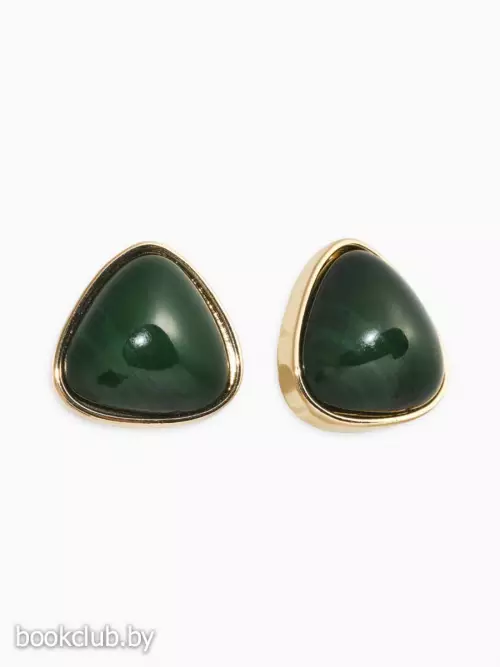 Серьги акрил «Стиль», галтовка, коричневые в золоте