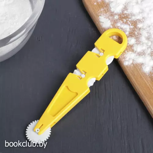 Валик для нарезки и тиснения теста Доляна «Помощник», 13×2,5×0,5 см, 3 насадки