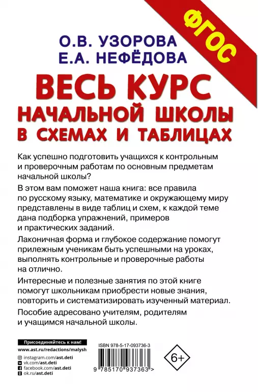 Весь курс начальной школы в схемах и таблицах. 1-4 класс. Русский язык, математика, окружающий мир Весь курс начальной школы в схемах и таблицах. 1-4 класс. Русский язык, математика, окружающий мир