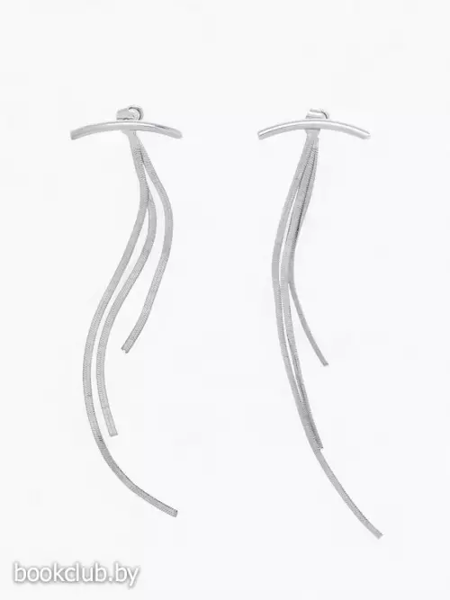 Серьги висячие «Дуга», водопад, цвет серебро, 11 см