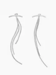 Серьги висячие «Дуга», водопад, цвет серебро, 11 см