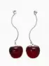 Серьги «Черешня», бордовые в серебре
