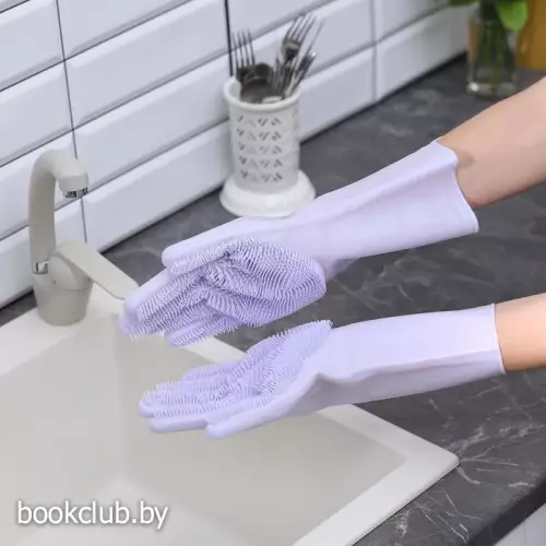 Перчатки хозяйственные для мытья посуды и уборки дома, размер L, 170 гр, цена за пару, цвет МИКС