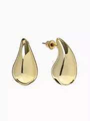 Серьги пластик «Капля», изогнутая мини, цвет золото
