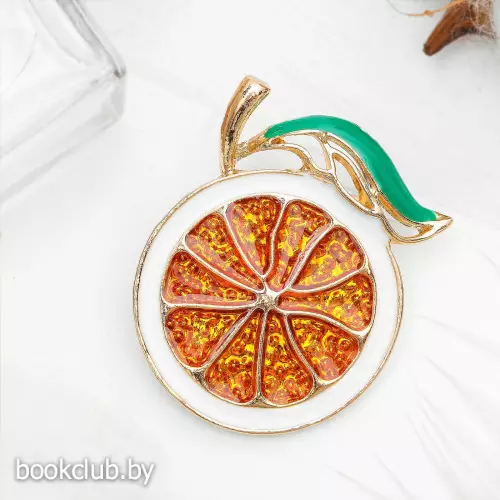 Брошь «Мандарин», цветная в золоте