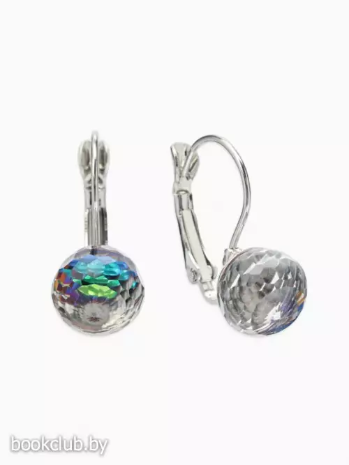 Серьги со стразами «Радужный день», шарик гранёный, миксы