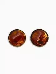 Серьги акрил «Круг», коричневый в золоте