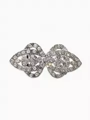 Зажим для кардигана «Ажур. Шип», белый в серебре