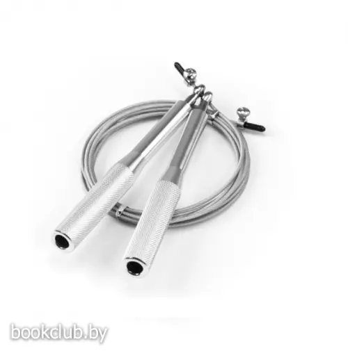 Скакалка скоростная металлическая, серая