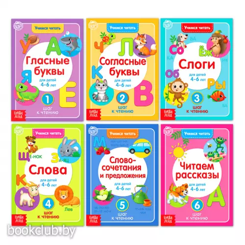Книги набор «Учимся читать» 6 шт. по 24 стр.