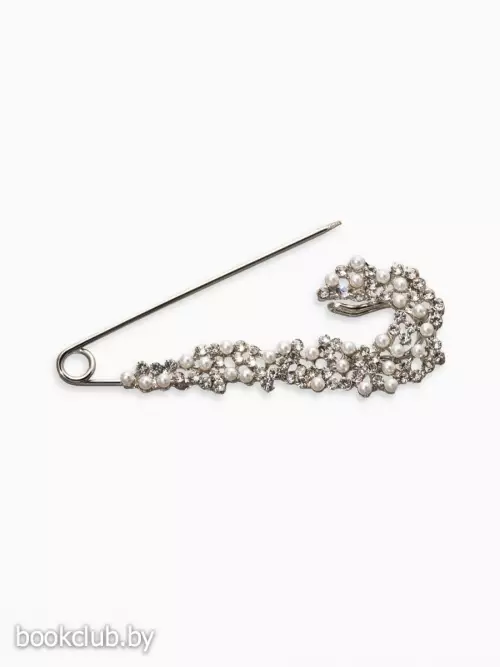 Булавка «Жемчужная россыпь», со стразами, 7.5 см, белая в серебре