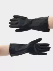 Перчатки хозяйственные плотные Доляна, размер L, резиновые, чёрные