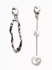 Серьги жемчуг «Корейский стиль», белые в серебре