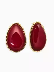 Серьги «Винтаж», капля, бордовые в золоте
