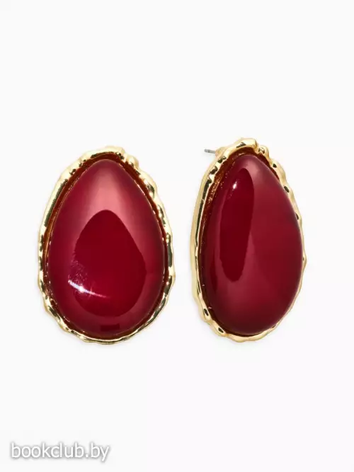 Серьги «Винтаж», капля, бордовые в золоте