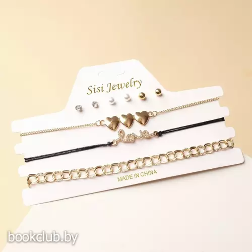 Набор: 3 колье, 3 пары пуссетов 