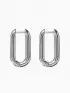 Серьги металл «Геометрия», объёмный овал, цвет серебро