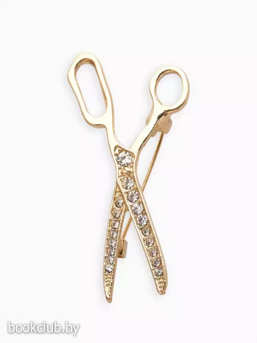 Брошь «Ножницы», цвет белый в золоте